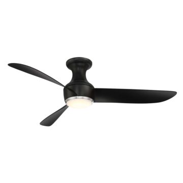 Modern Forms Corona 52" Flush Mount Ceiling Fan in Matte Black with Brushed Nickel Trim