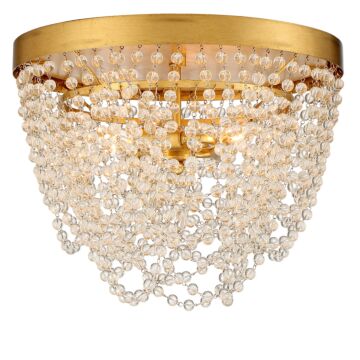 Fiona Three Light Flush Mount in Antique Gold by Crystorama