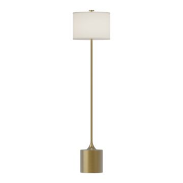 Issa One Light Floor Lamp in Brushed Gold Ivory Linen by Alora