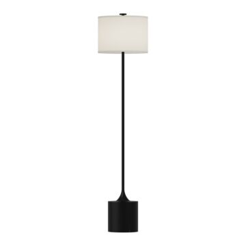 Issa One Light Floor Lamp in Matte Black Ivory Linen by Alora