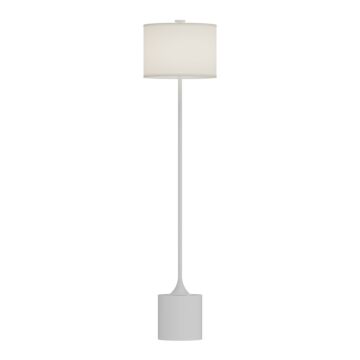 Issa One Light Floor Lamp in White Ivory Linen by Alora