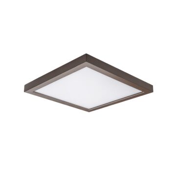 Square 1-Light LED Flush Mount Ceiling Light in Bronze