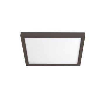 Square 1-Light LED Flush Mount Ceiling Light in Bronze