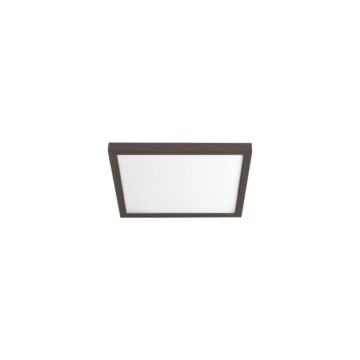 Square 1-Light LED Flush Mount Ceiling Light in Bronze