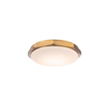 Grommet 1-Light LED Flush Mount Ceiling Light in Aged Brass