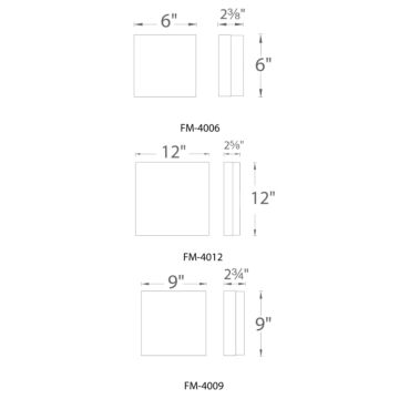 WAC Dice Square LED Soft White Ceiling Light in Brushed Nickel