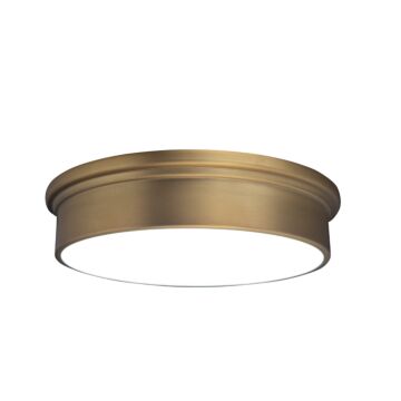 York 1-Light LED Flush Mount Ceiling Light in Aged Brass