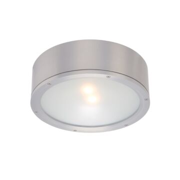 Tube 1-Light LED Flush Mount Ceiling Light in Brushed Aluminum