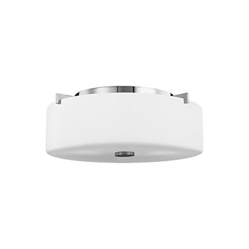 Sunset Drive 2-Light Flush Mount Ceiling Light in Chrome