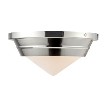 Willard One Light Flush Mount in Polished Nickel Opal Matte Glass by Alora