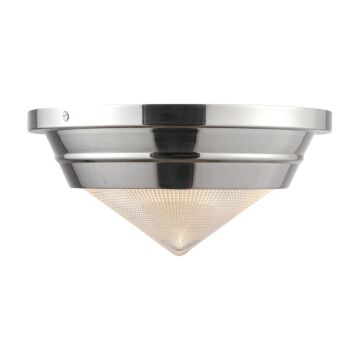Willard One Light Flush Mount in Polished Nickel Prismatic Glass by Alora