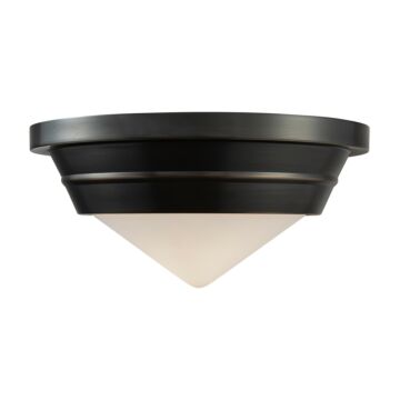 Willard One Light Flush Mount in Urban Bronze Opal Matte Glass by Alora