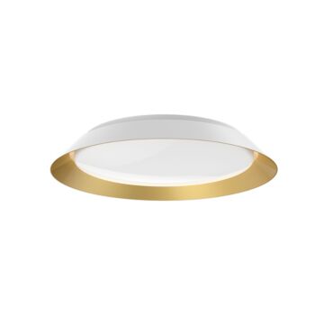 Jasper LED Flush Mount in White with Gold