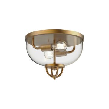 Lancaster Two Light Flush Mount in Aged Gold by Alora