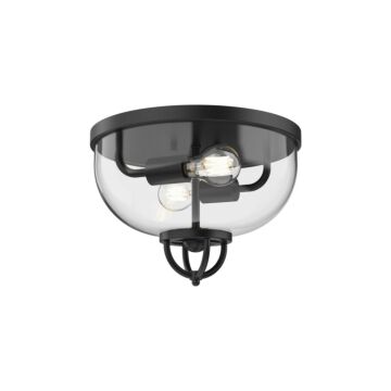 Lancaster Two Light Flush Mount in Matte Black by Alora