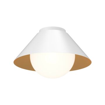 Remy One Light Flush Mount in White Opal Glass by Alora