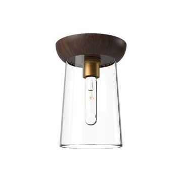 Emil One Light Flush Mount in Aged Gold Walnut by Alora
