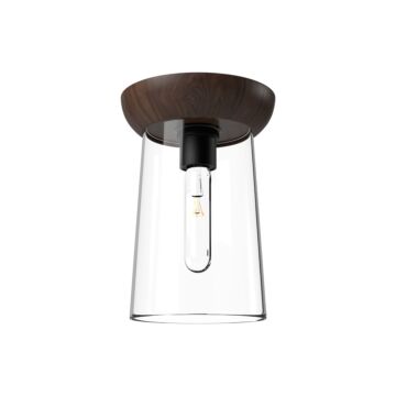 Emil One Light Flush Mount in Matte Black Walnut by Alora