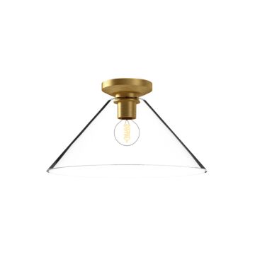 Salem One Light Flush Mount in Brushed Gold Clear Glass by Alora