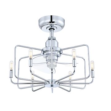 Influencer 6-Light 22" Ceiling Fan in Chrome