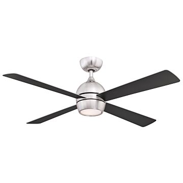  Kwad 52" LED Indoor Ceiling Fan in Brushed Nickel with Opal Frosted Glass
