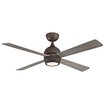  Kwad 52" LED Indoor Ceiling Fan in Matte Greige with Opal Frosted Glass