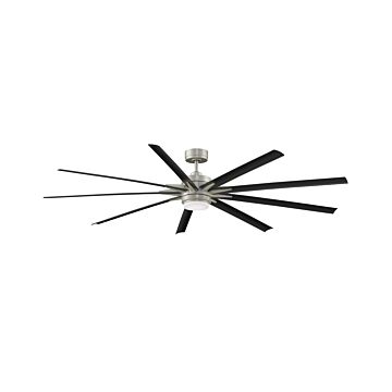 Fanimation Odyn 84 Inch Indoor/Outdoor 9 Blade Ceiling Fan with Light in Brushed Nickel