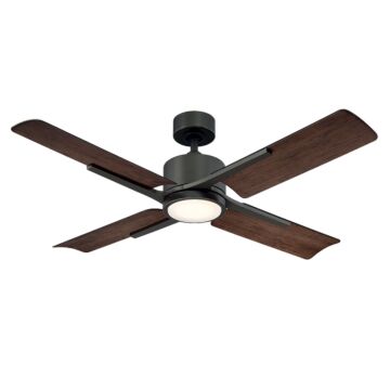 Cervantes 1-Light 56" Ceiling Fan in Oil Rubbed Bronze with Dark Walnut