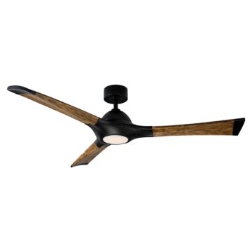 Woody 1-Light 60" Ceiling Fan in Matte Black with Distressed Koa