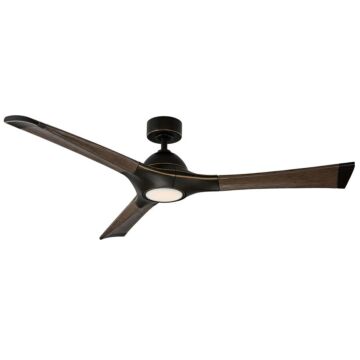 Woody 1-Light 60" Ceiling Fan in Bronze with Dark Walnut