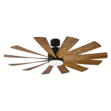 Windflower 1-Light 60" Ceiling Fan in Matte Black with Distressed Koa
