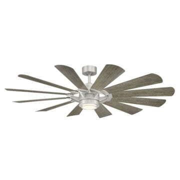 Modern Forms Wyndmill Downrod ceiling fan in Steel with Weathered Wood