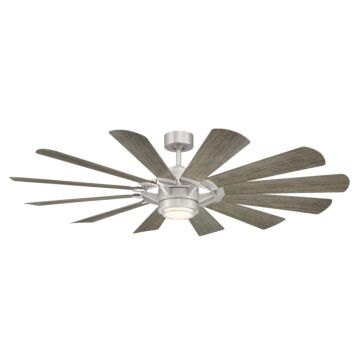 Modern Forms Wyndmill Downrod ceiling fan in Steel with Weathered Wood