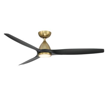 Skylark 1-Light 62" Ceiling Fan in Soft Brass with Matte Black