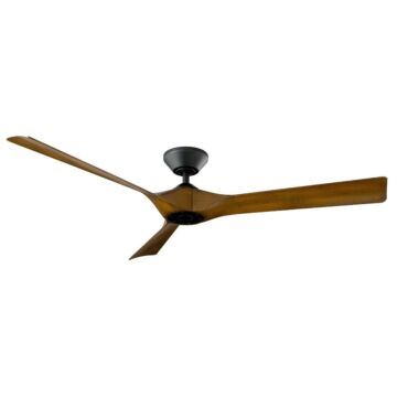 Modern Forms Torque Downrod ceiling fan in Matte Black with Distressed Koa