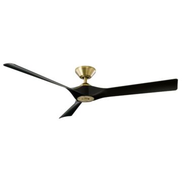 Modern Forms Torque Downrod ceiling fan in Soft Brass with Matte Black