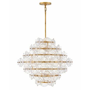 Fredrick Ramond Rene Chandelier In Distressed Brass