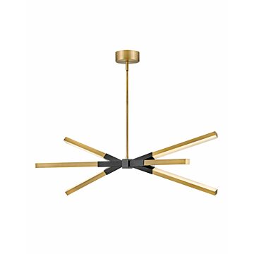 Fredrick Ramond Rae Linear Chandelier In Lacquered Brass