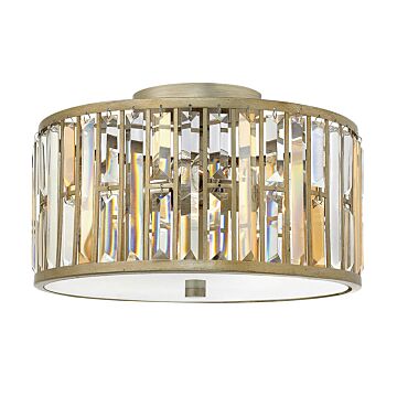 Fredrick Ramond Gemma 3-Light Flush Mount Ceiling Light In Silver Leaf*