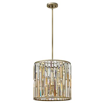 Fredrick Ramond Gemma 3-Light Pendant In Silver Leaf*