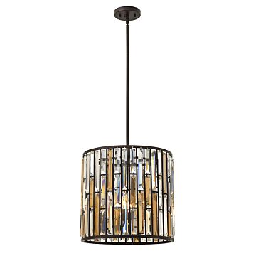 Fredrick Ramond Gemma 3-Light Pendant In Vintage Bronze