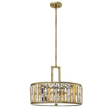 Fredrick Ramond Gemma 3-Light Pendant In Silver Leaf*