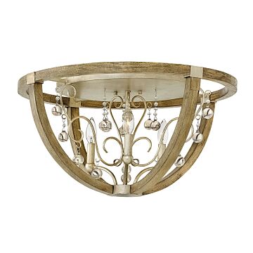 Fredrick Ramond Abingdon 3-Light Flush Mount Ceiling Light In Silver Leaf*