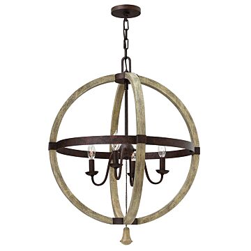 Fredrick Ramond Middlefield 4-Light Pendant In Iron Rust*