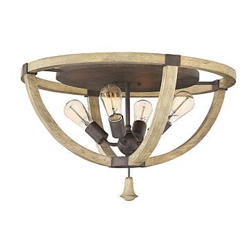 Fredrick Ramond Middlefield 4-Light Flush Mount Ceiling Light In Iron Rust*