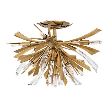 Fredrick Ramond Vida 9-Light Semi-Flush Ceiling Light In Burnished Gold