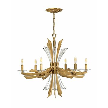 Vida 6-Light Chandelier in Burnished Gold