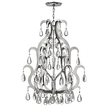 Xanadu 12 Light Chandelier in Polished Stainless Steel by Fredrick Ramond