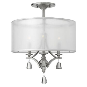 Fredrick Ramond Mime 3-Light Semi-Flush Ceiling Light In Brushed Nickel*