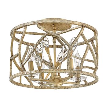Fredrick Ramond Eve 4-Light Flush Mount Ceiling Light In Champagne Gold
